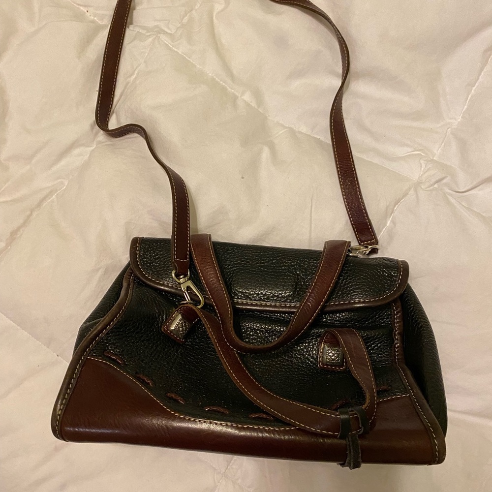 Vintage Brighton Bag - Brown and Black Leather